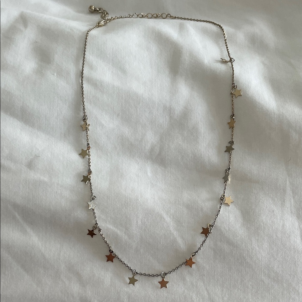 Gold and Silver Star Necklace